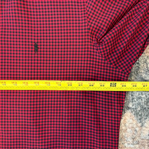Ralph Lauren Polo Men's Classic Red/Black Gingham L/S Button-Down Shirt XL Pony - Picture 8 of 10